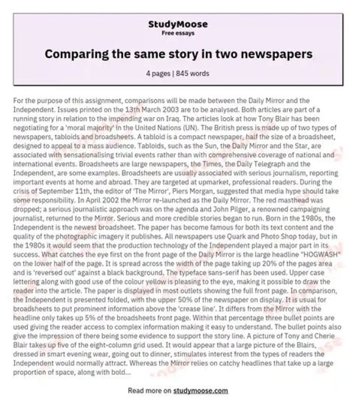 How do different newspapers report the same story?