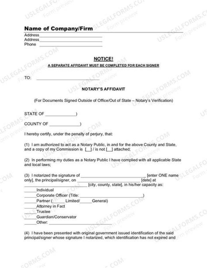 Is notary compulsory for affidavit?