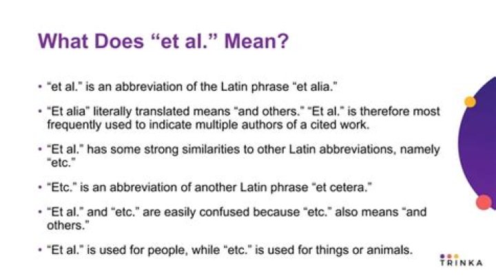 What does etal mean in legal terms?