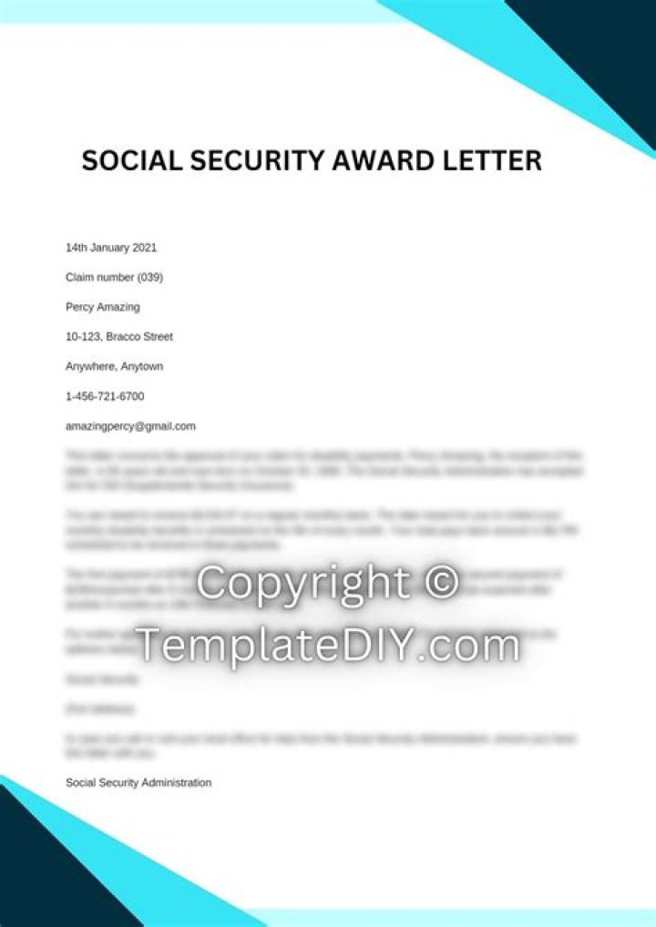 What does REF A Di mean on a Social Security award letter?