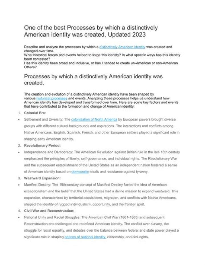 What helped create a united American identity?
