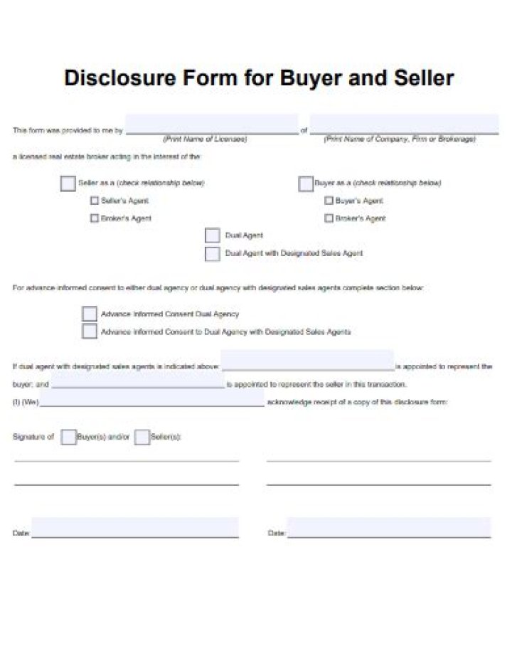 What is a buyers disclosure form?