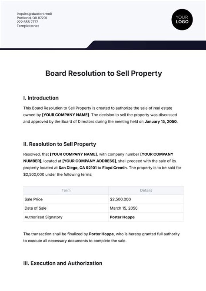What is a corporate sale of a property?