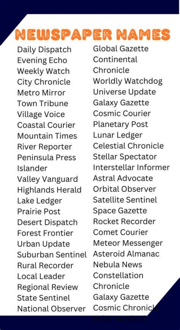 What is a good title for a newspaper?