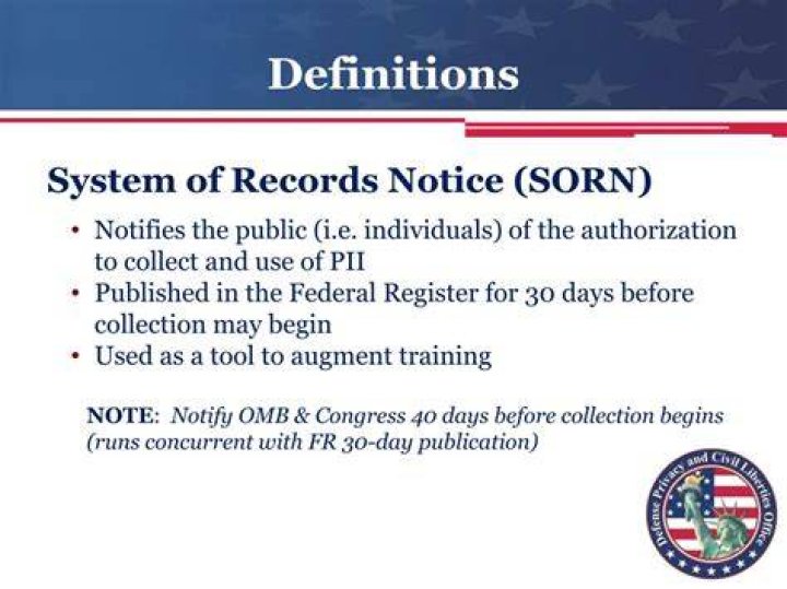 What is a systems of records notice Sorn?