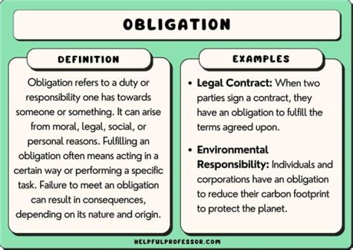 What is an example of a personal obligation?