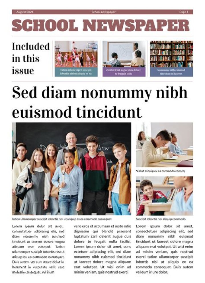 What should a school newspaper include?