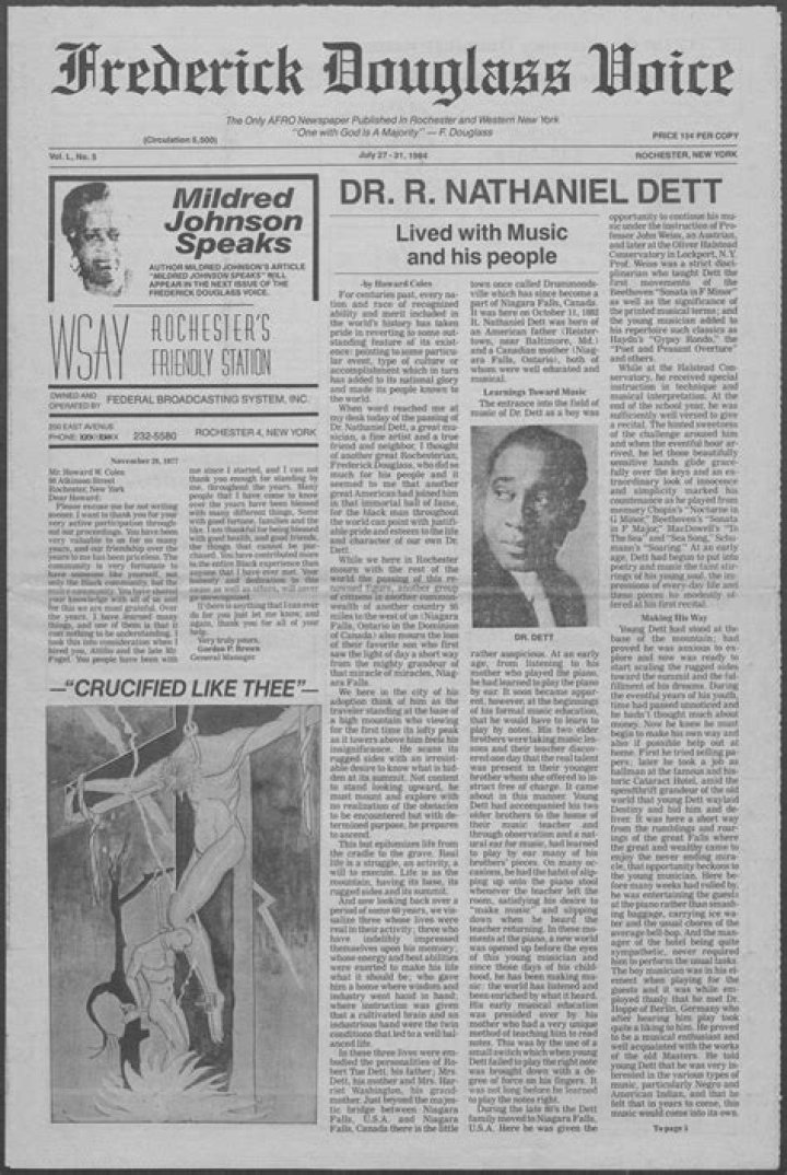 What was the name of the newspaper Frederick Douglass published?