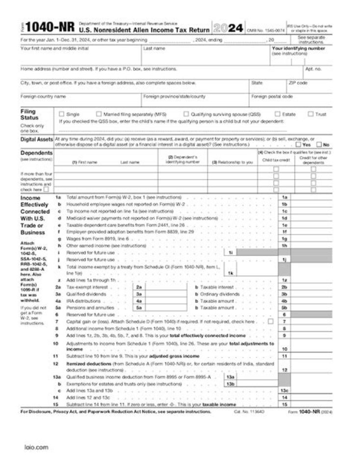 When to use 1040 NR?
