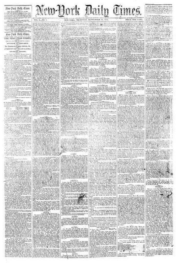When was NY Times first published?