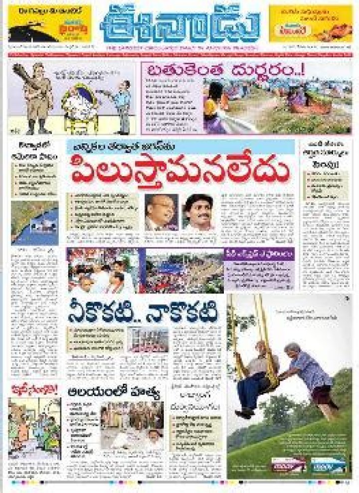 Which is the most circulated newspaper in Andhra Pradesh?
