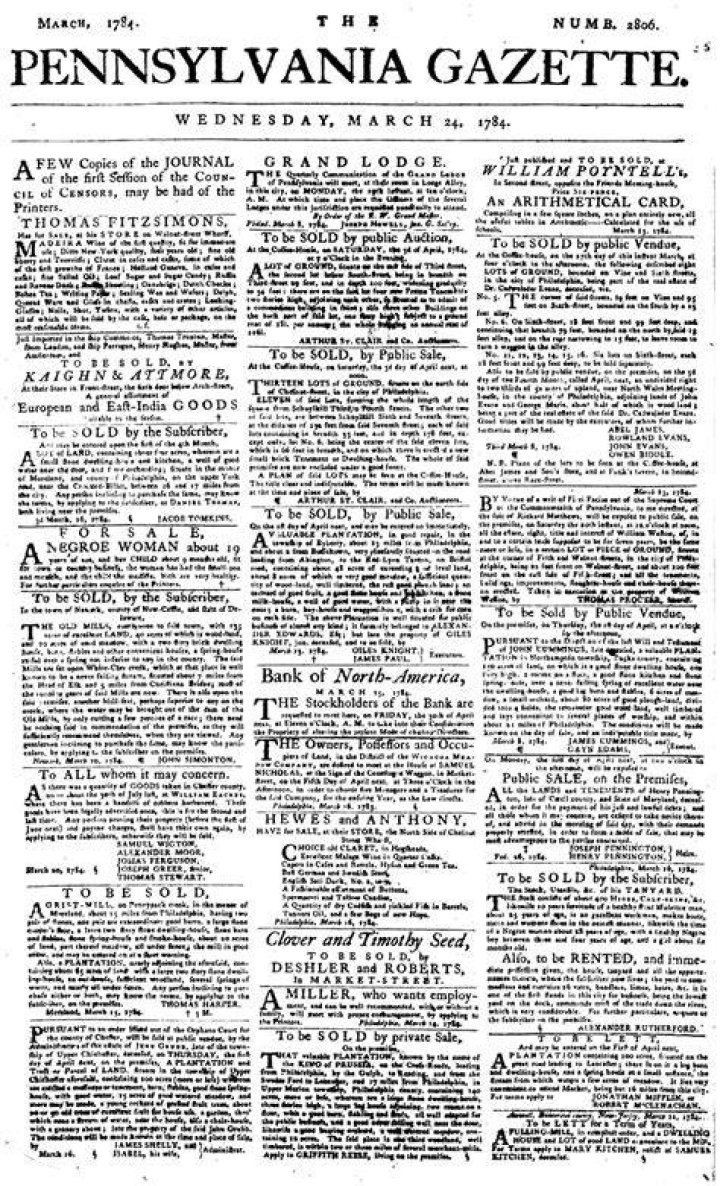 Who published the Pennsylvania Gazette?